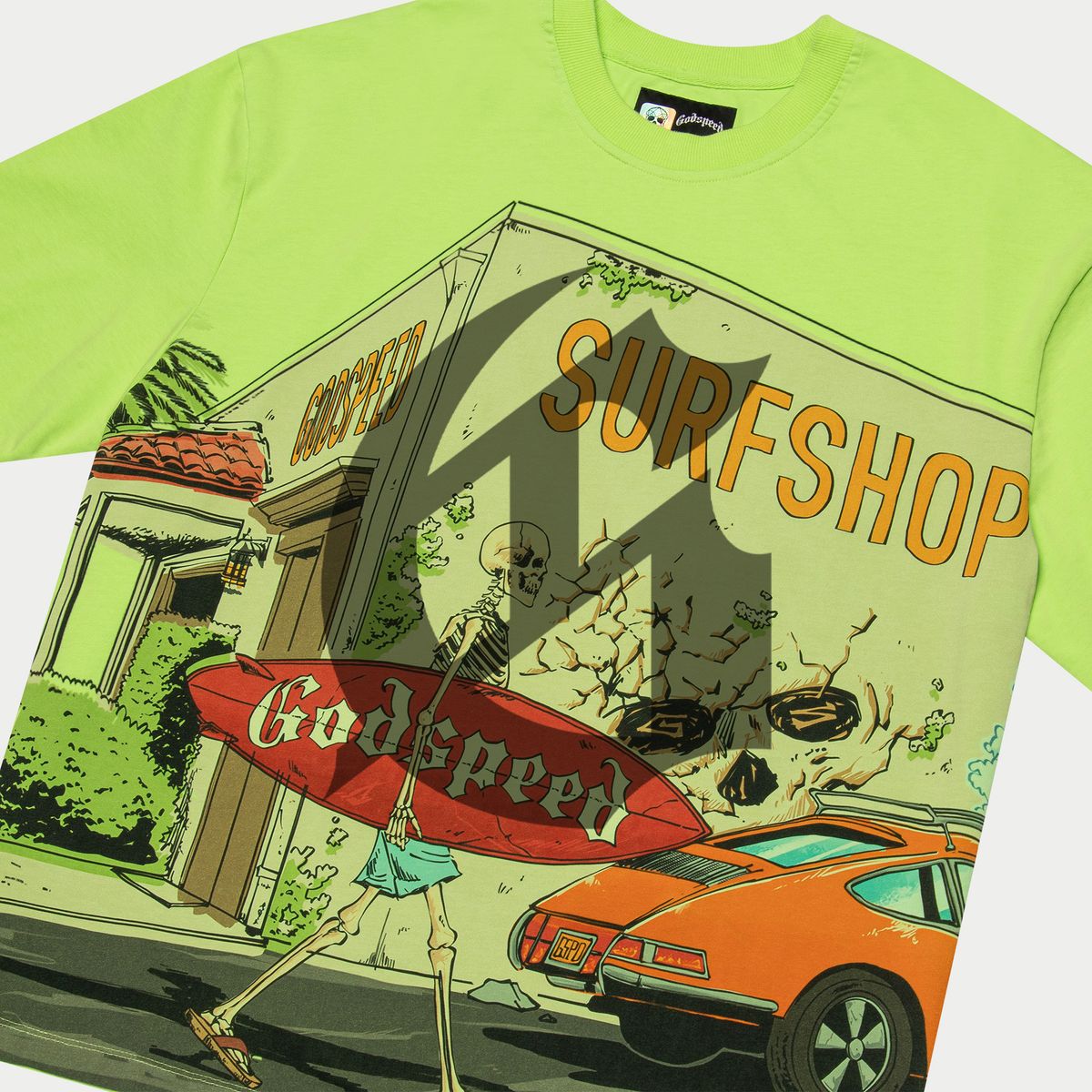 Godspeed GS Surf Shop T-Shirt Lime