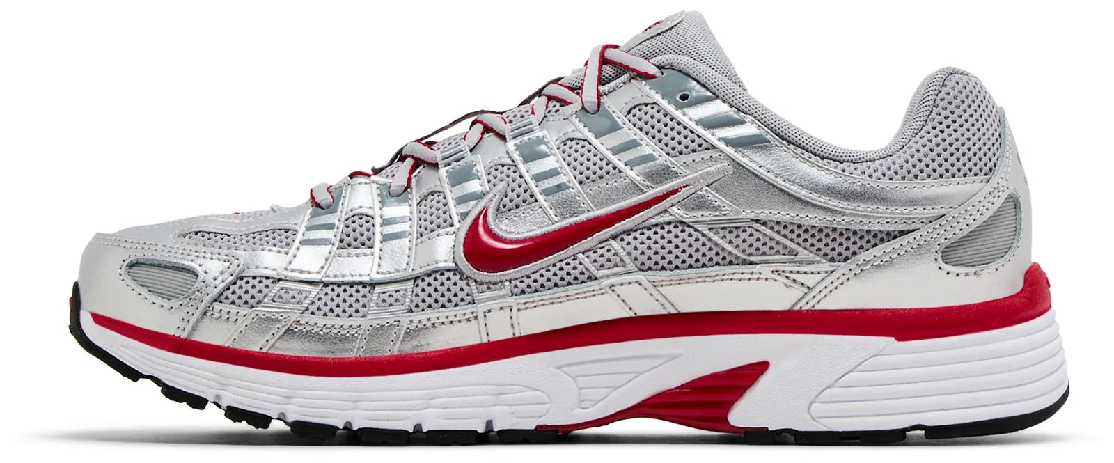 Nike P-6000 Metallic Silver Gym Red