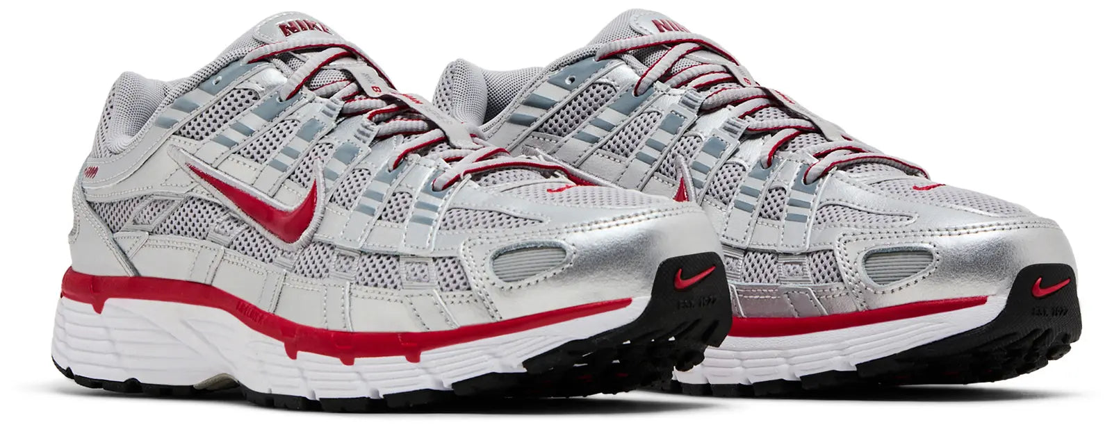 Nike P-6000 Metallic Silver Gym Red