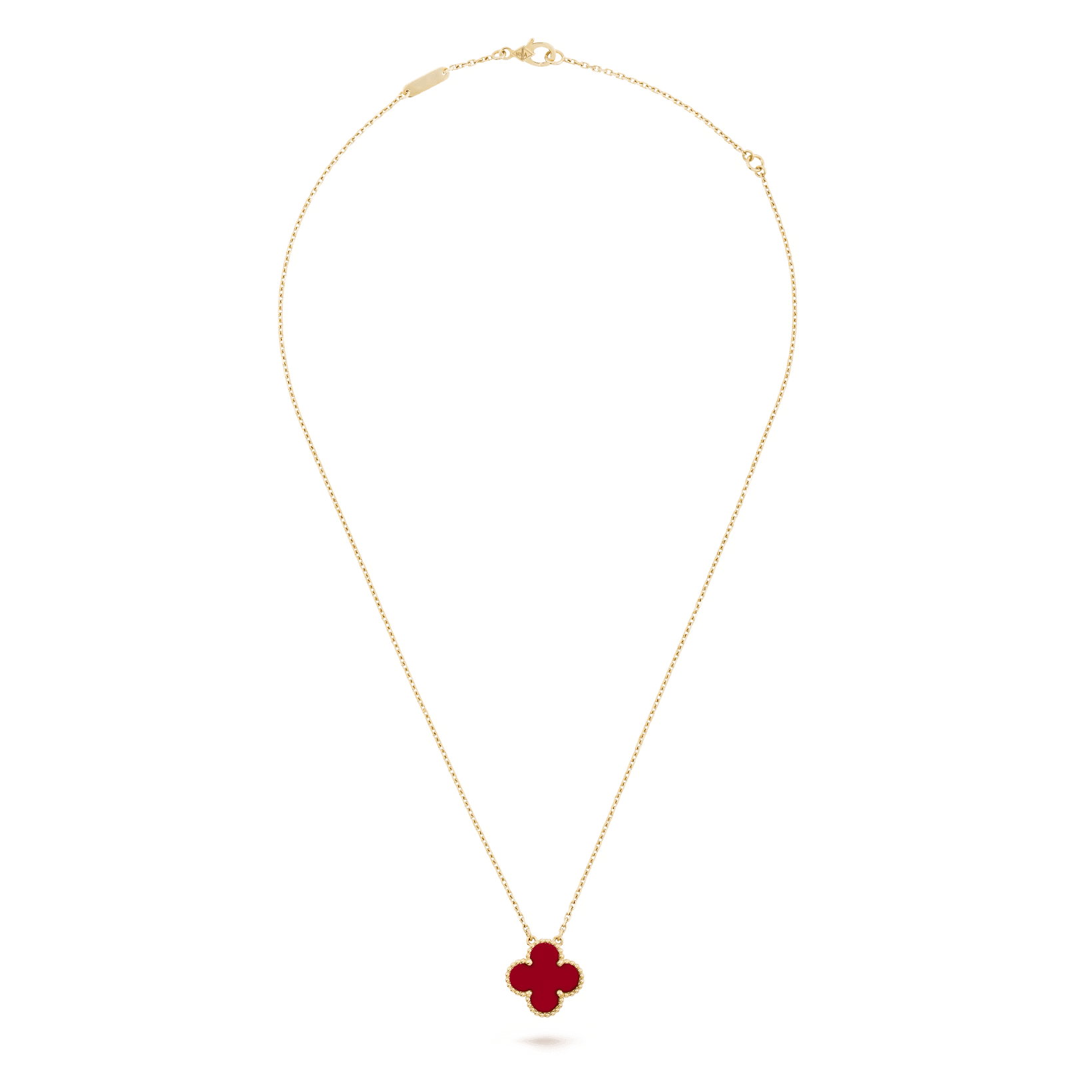 Van Cleef & Arpels Vintage Alhambra pendant 18K yellow gold, Carnelian