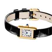 Cartier Tank Louis Cartier Watch, Mini Model, Quartz Movement, Yellow Gold, Leather