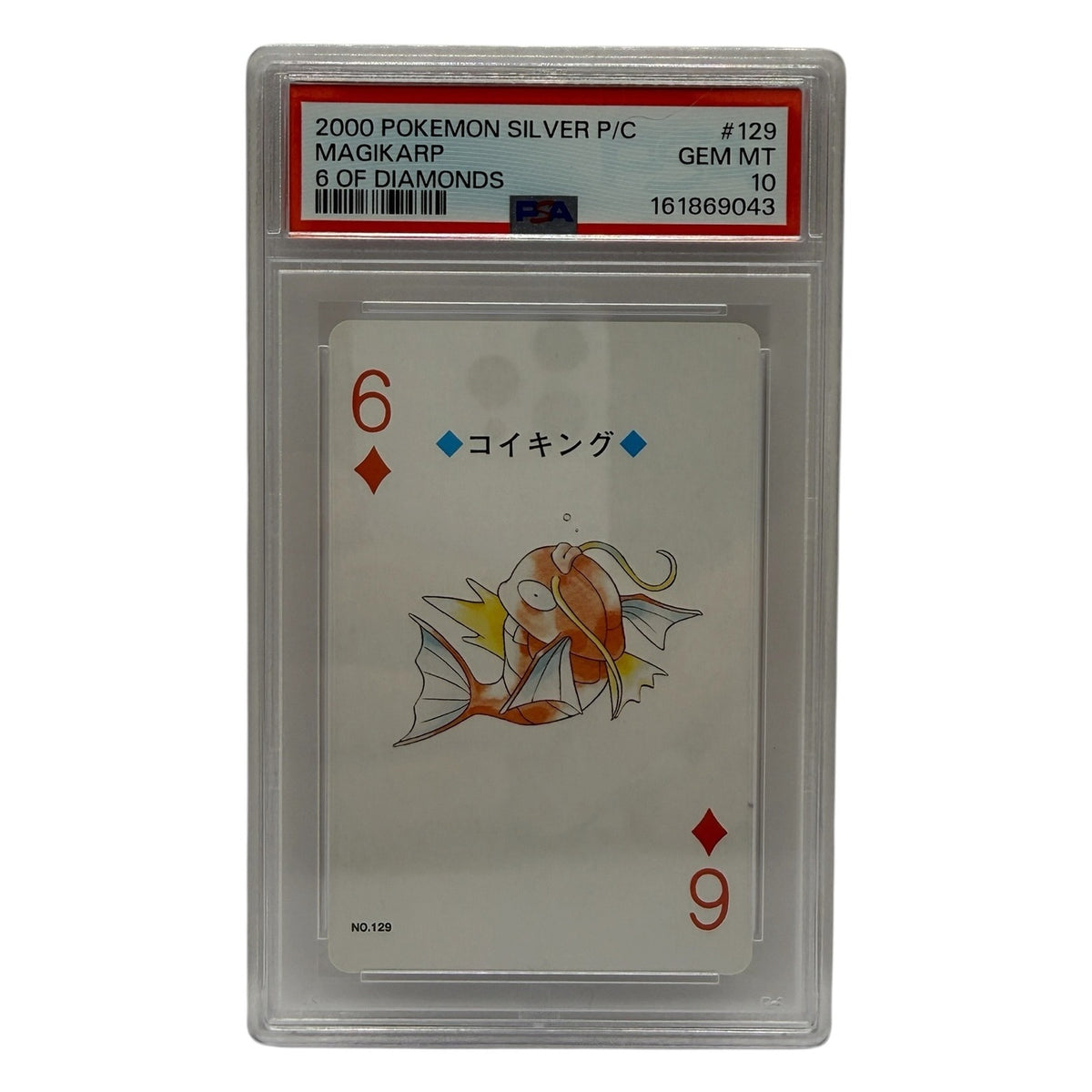 2000 Pokémon Silver Playing Cards Magikarp 6 of Diamonds #129 PSA 10 GEM MINT — photo 1