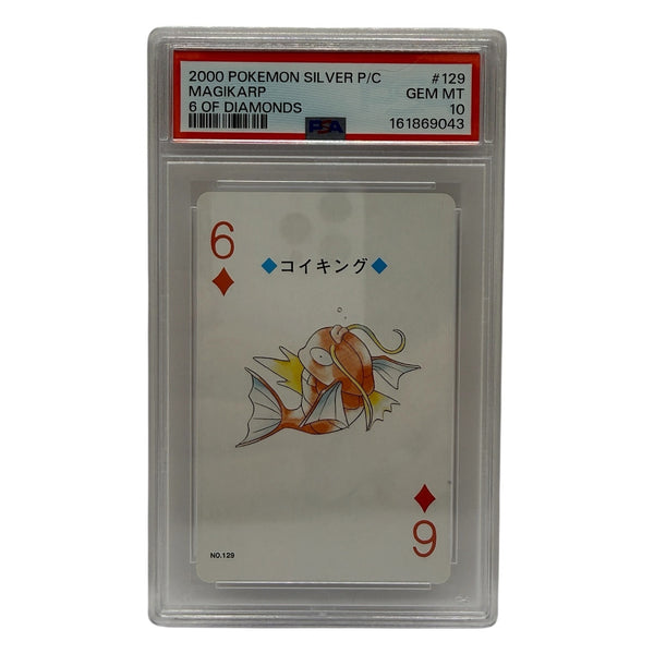 2000 Pokémon Silver Playing Cards Magikarp 6 of Diamonds #129 PSA 10 GEM MINT — photo 1