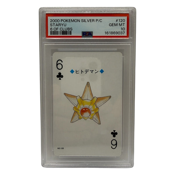 2000 Pokémon Silver Playing Cards Staryu 6 of Clubs #120 PSA 10 GEM MINT — photo 1