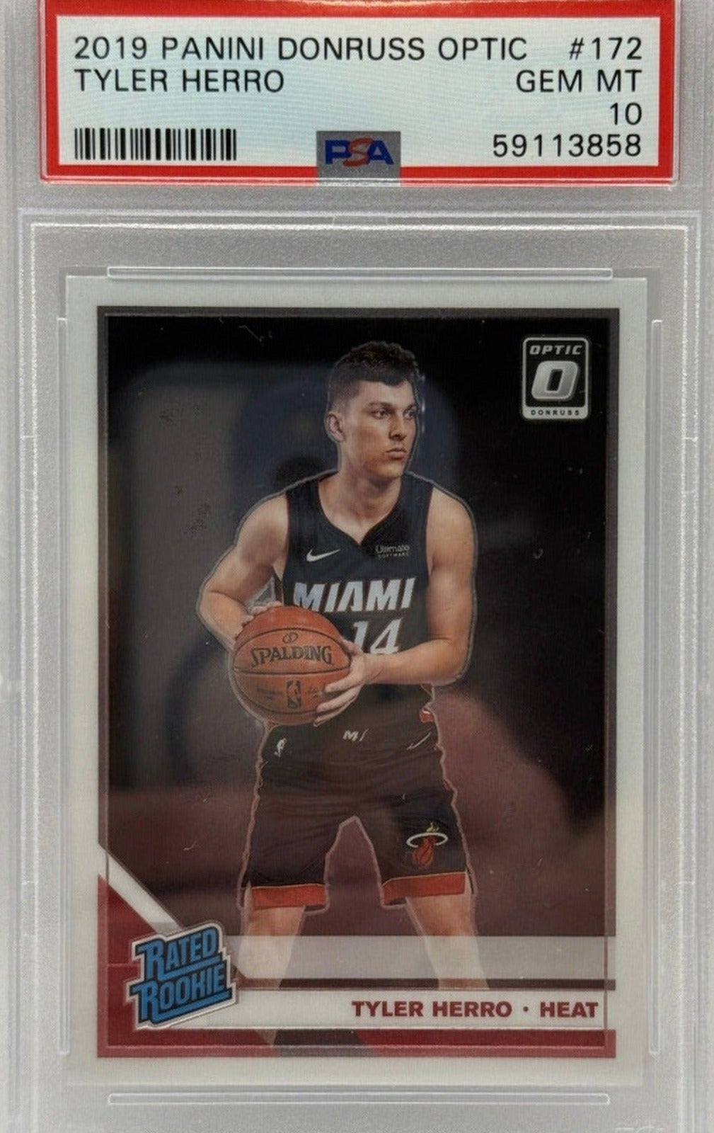 2019 Panini Donruss Optic Tyler Herro Base Rookie Card #172 PSA 10 GEM MINT