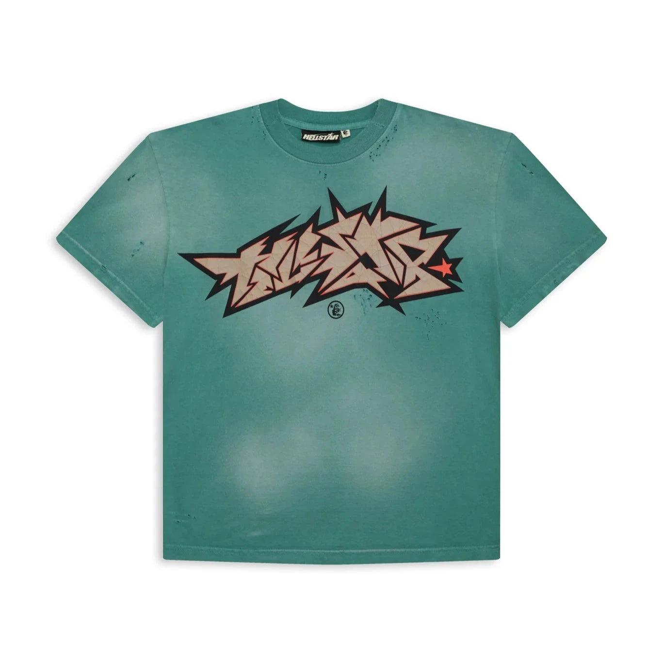 Hellstar Green Crack Print T-Shirt