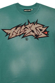 Hellstar Green Crack Print T-Shirt