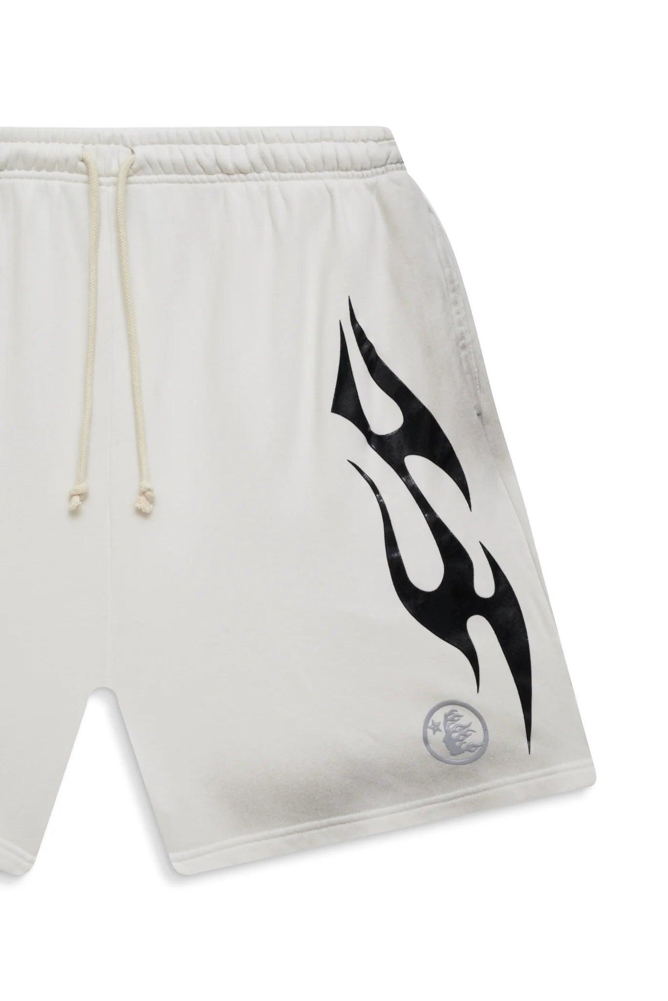 Hellstar Flame Shorts White & Grey