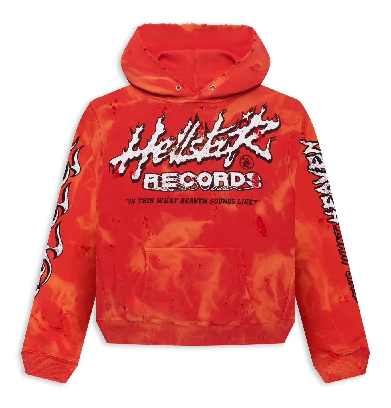 Hellstar Records Lava Wash Hoodie Red