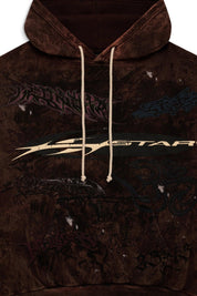 Hellstar HStar Graffiti Zip-Up Hoodie Brown