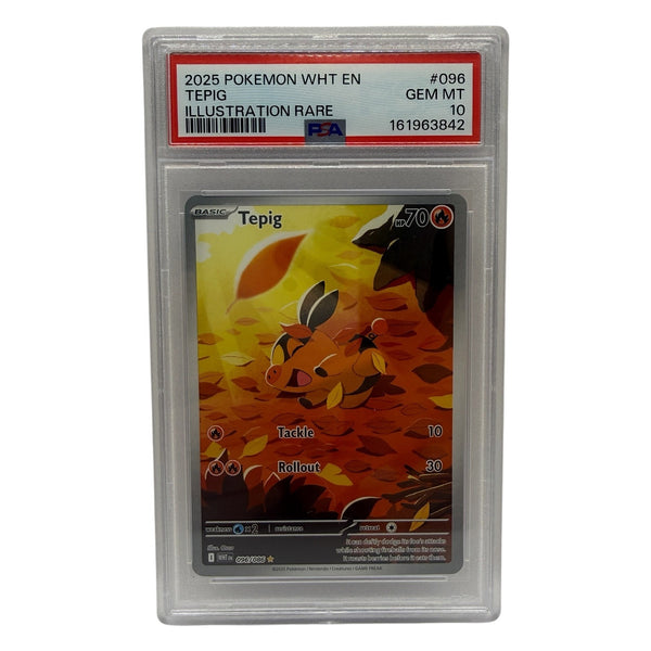 2025 Pokémon White Flare Tepig Illustration Rare #096 PSA 10 GEM MINT — photo 1