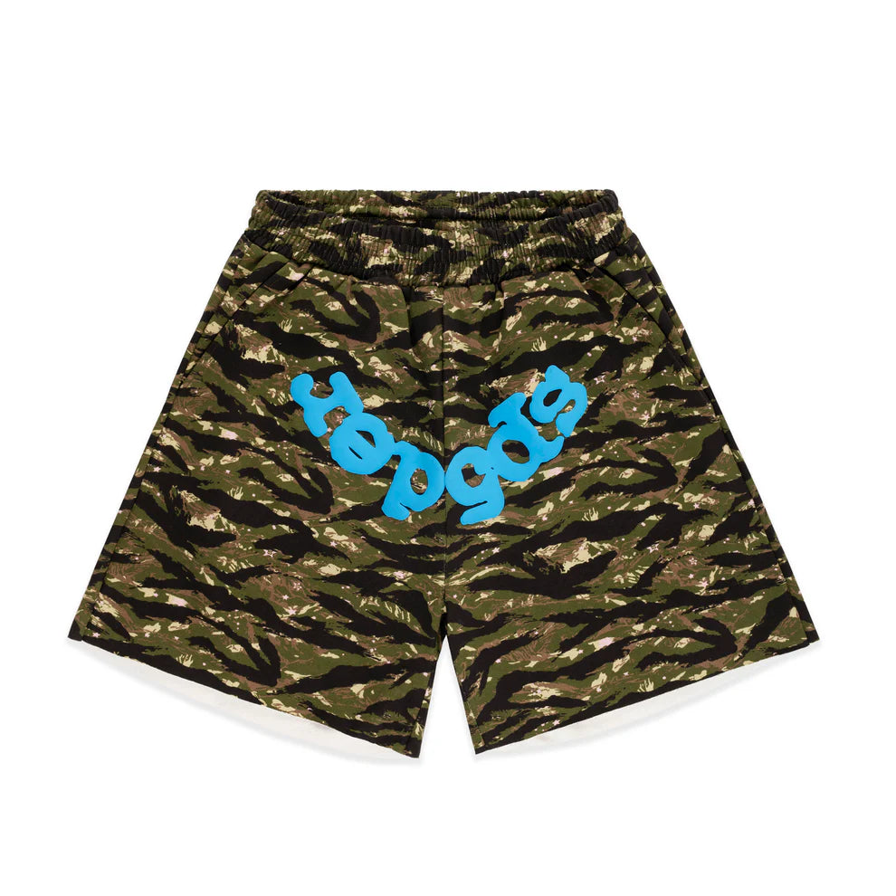 Sp5der OG Web V2 Sweatshort Tiger Camo Blue
