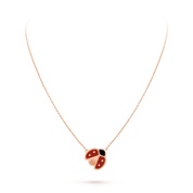 Van Cleef & Arpels Lucky Spring pendant, open wings ladybug 18K rose gold, Carnelian, Onyx