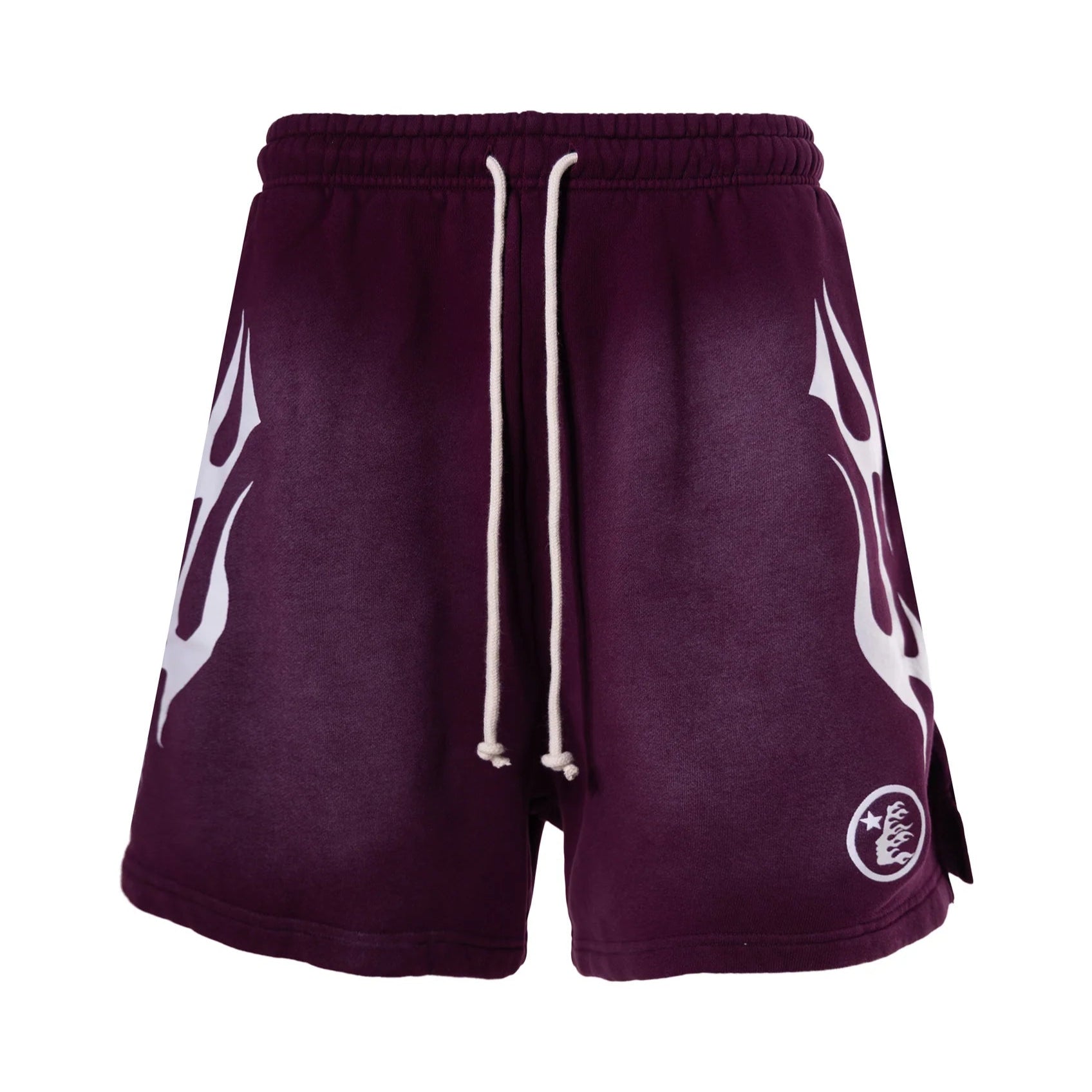 Hellstar Flame Shorts Purple Brown