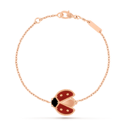 Van Cleef & Arpels Lucky Spring bracelet, open wings ladybug 18K rose gold, Carnelian, Onyx