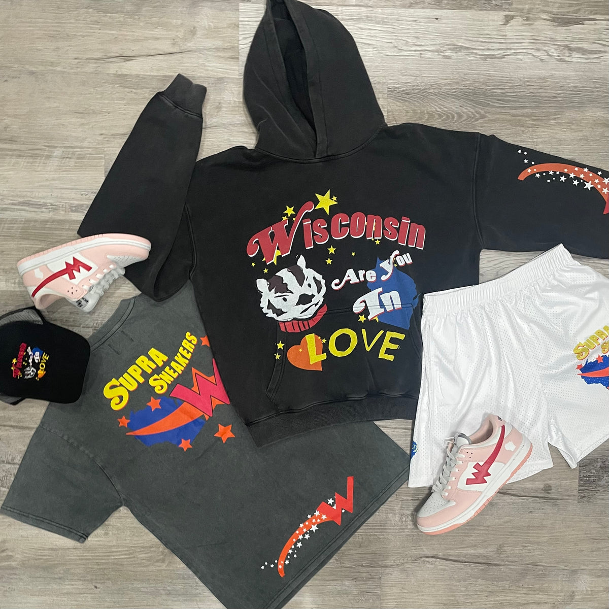 Supra Sneakers Wisconsin capsule flat-lay