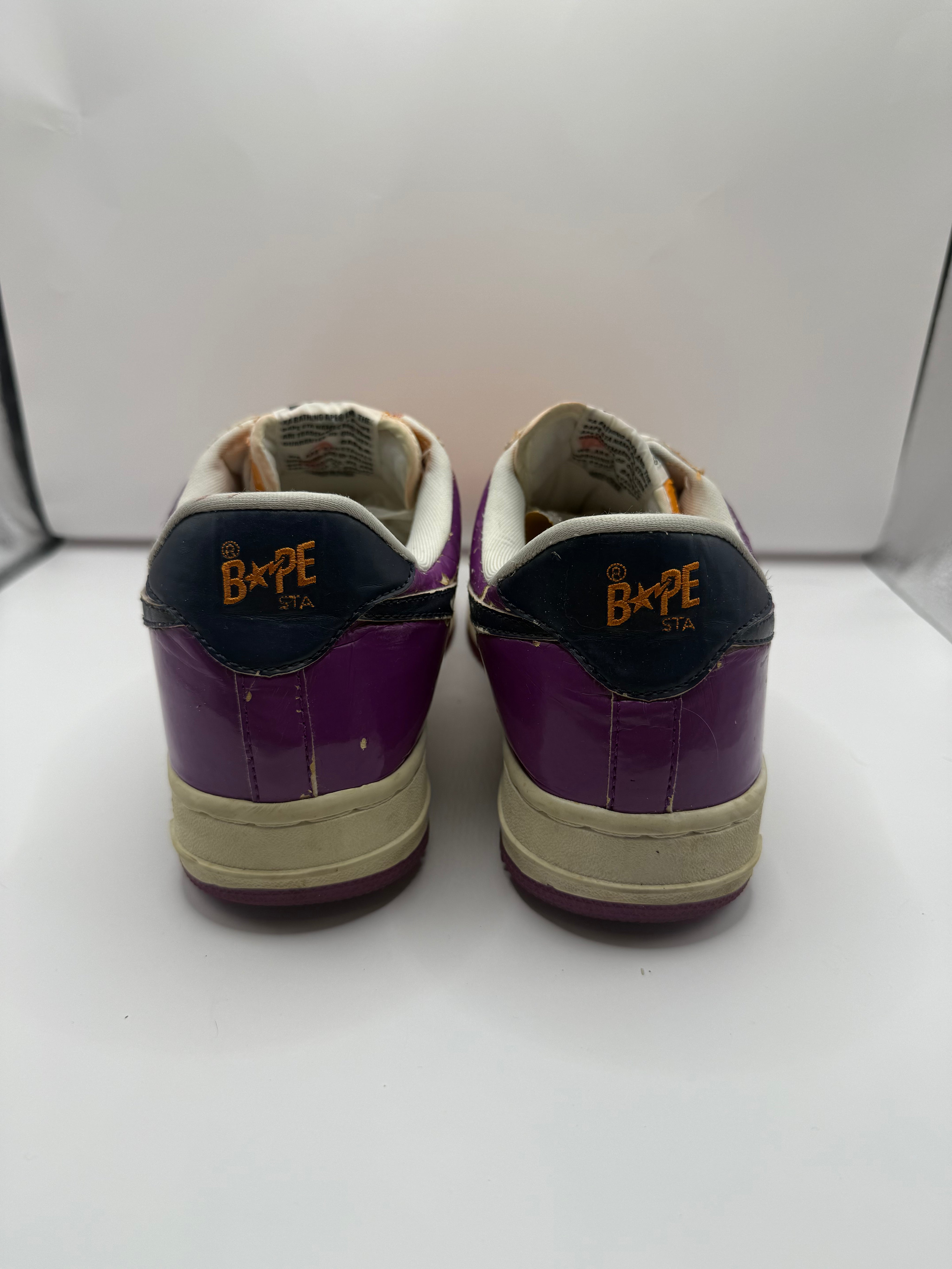 Vintage A Bathing Ape Bape Sta  Foot Soldier Orange / White (USED) - Size 10.5