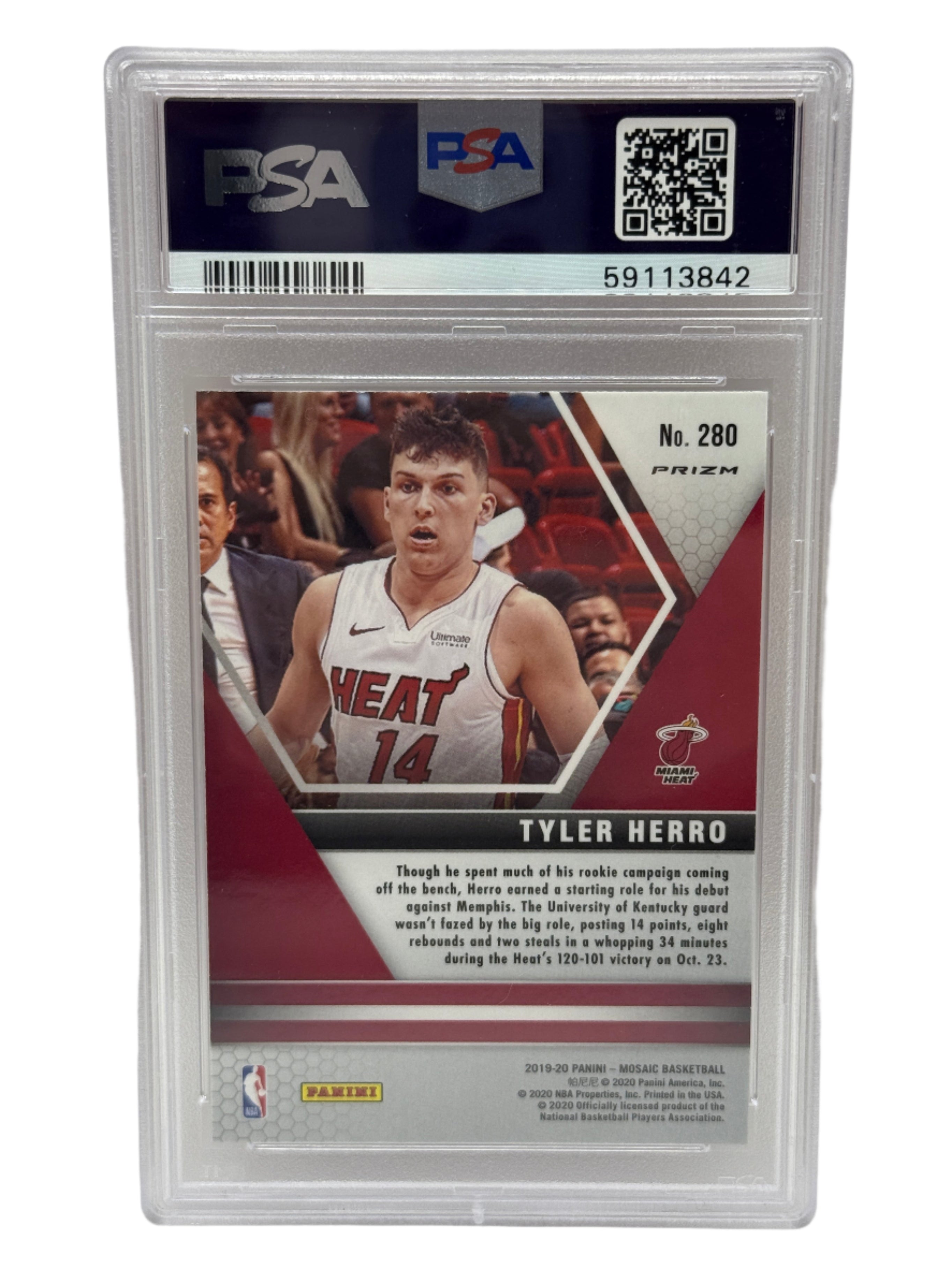 2019 Panini Mosaic Tyler Herro Reactive Orange Rookie Card #280 PSA 10 GEM MINT