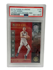2019 Panini Illusions Tyler Herro Trophy Collection Red /99 Rookie Card #175 PSA 7 NEAR MINT