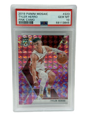 2019 Panini Mosaic Tyler Herro Pink Camo Rookie Card #223 PSA 10 GEM MINT