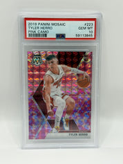 2019 Panini Mosaic Tyler Herro Pink Camo Rookie Card #223 PSA 10 GEM MINT