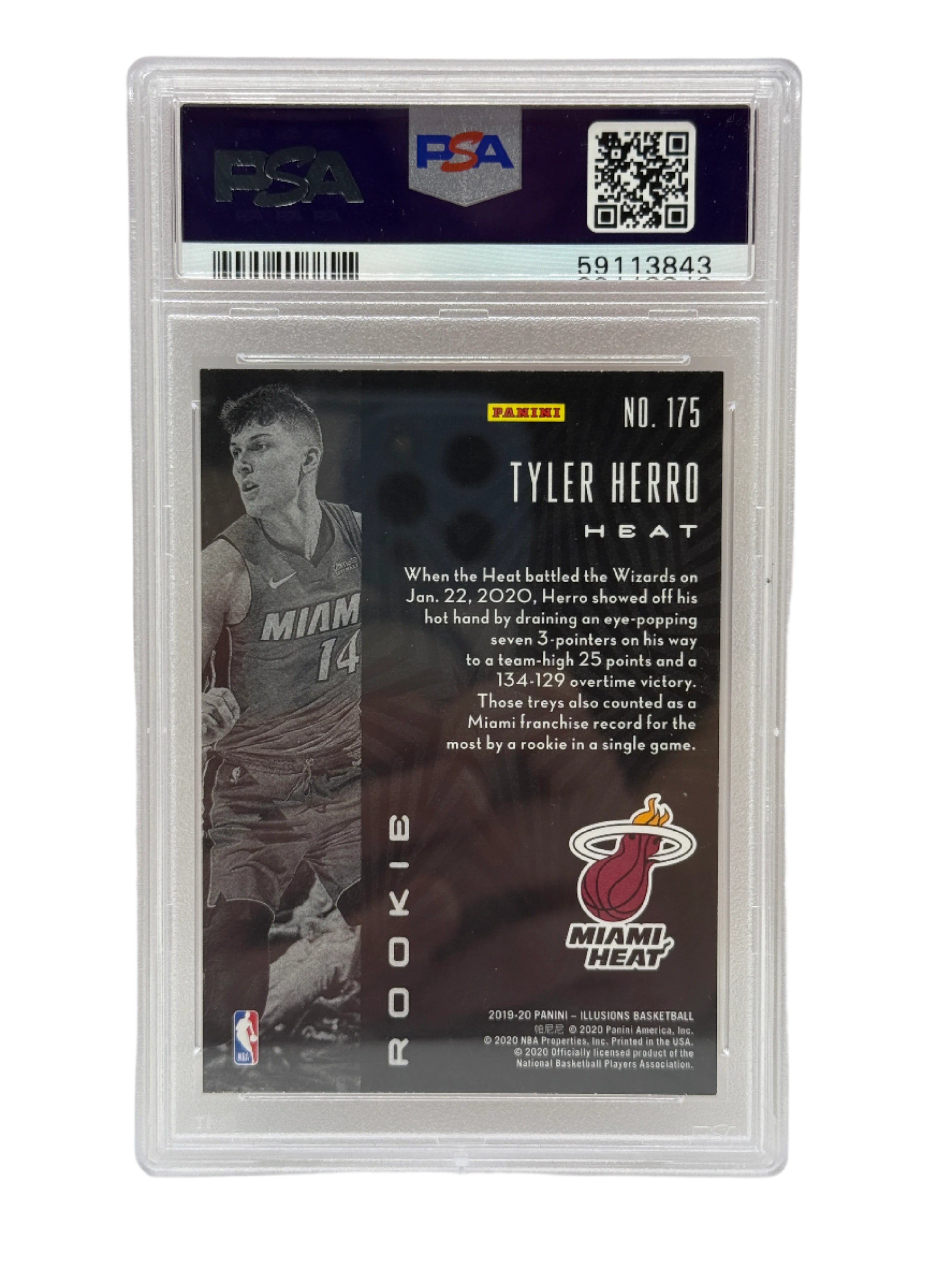 2019 Panini Illusions Tyler Herro Trophy Collection Orange Rookie Card #175 PSA 10 GEM MINT