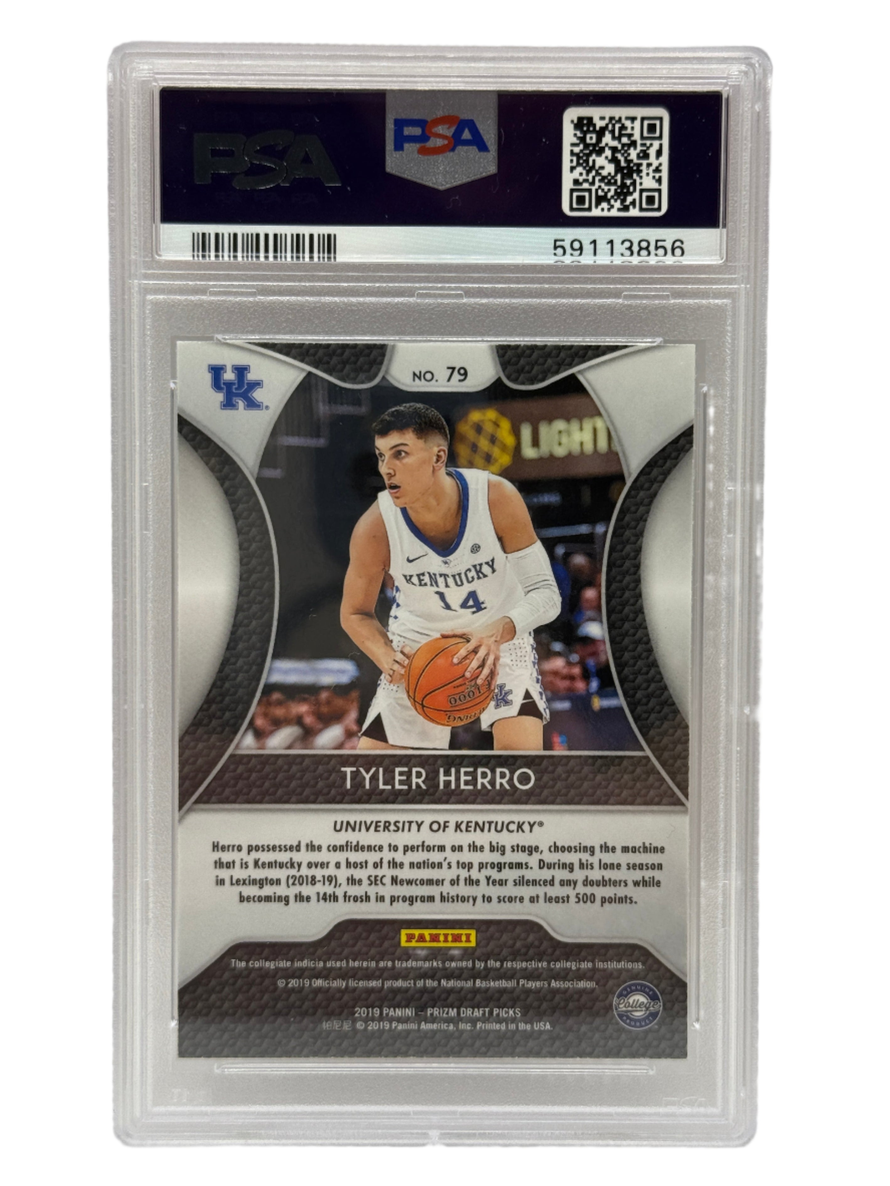 2019 Panini Prizm Draft Picks Tyler Herro Rookie Card #79 PSA 9 MINT