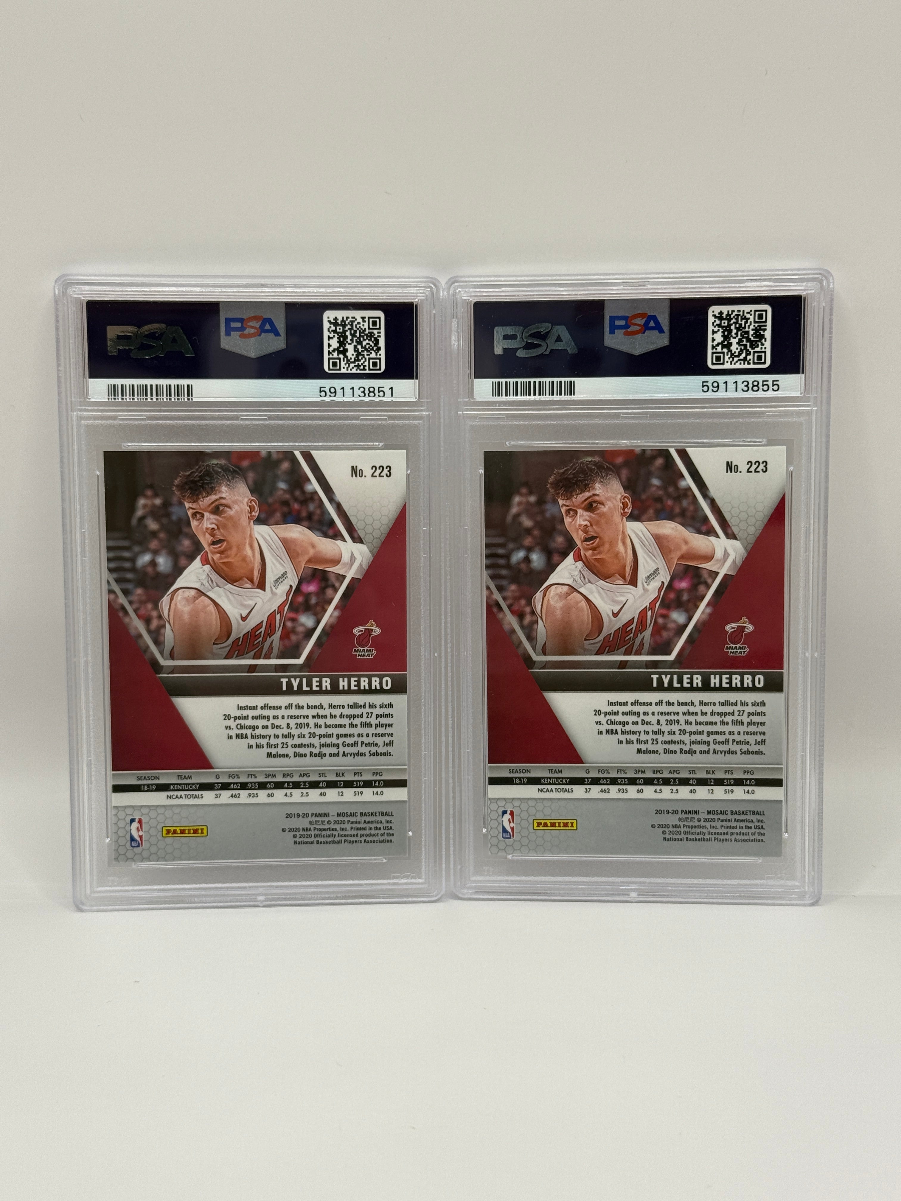 2019 Panini Mosaic Tyler Herro Rookie Card #223 PSA 9 MINT