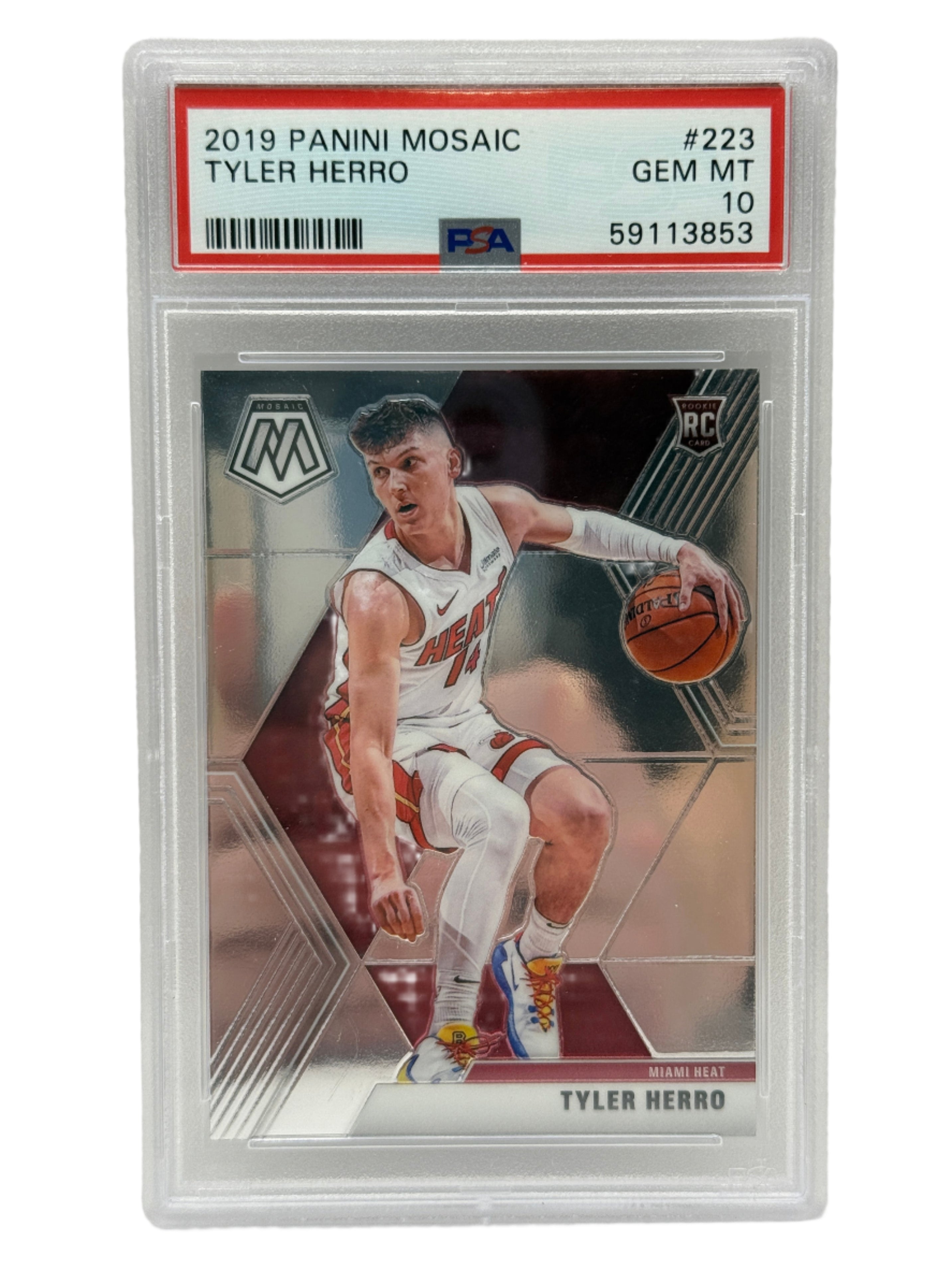2019 Panini Mosaic Tyler Herro Rookie Card #223 PSA 10 GEM MINT