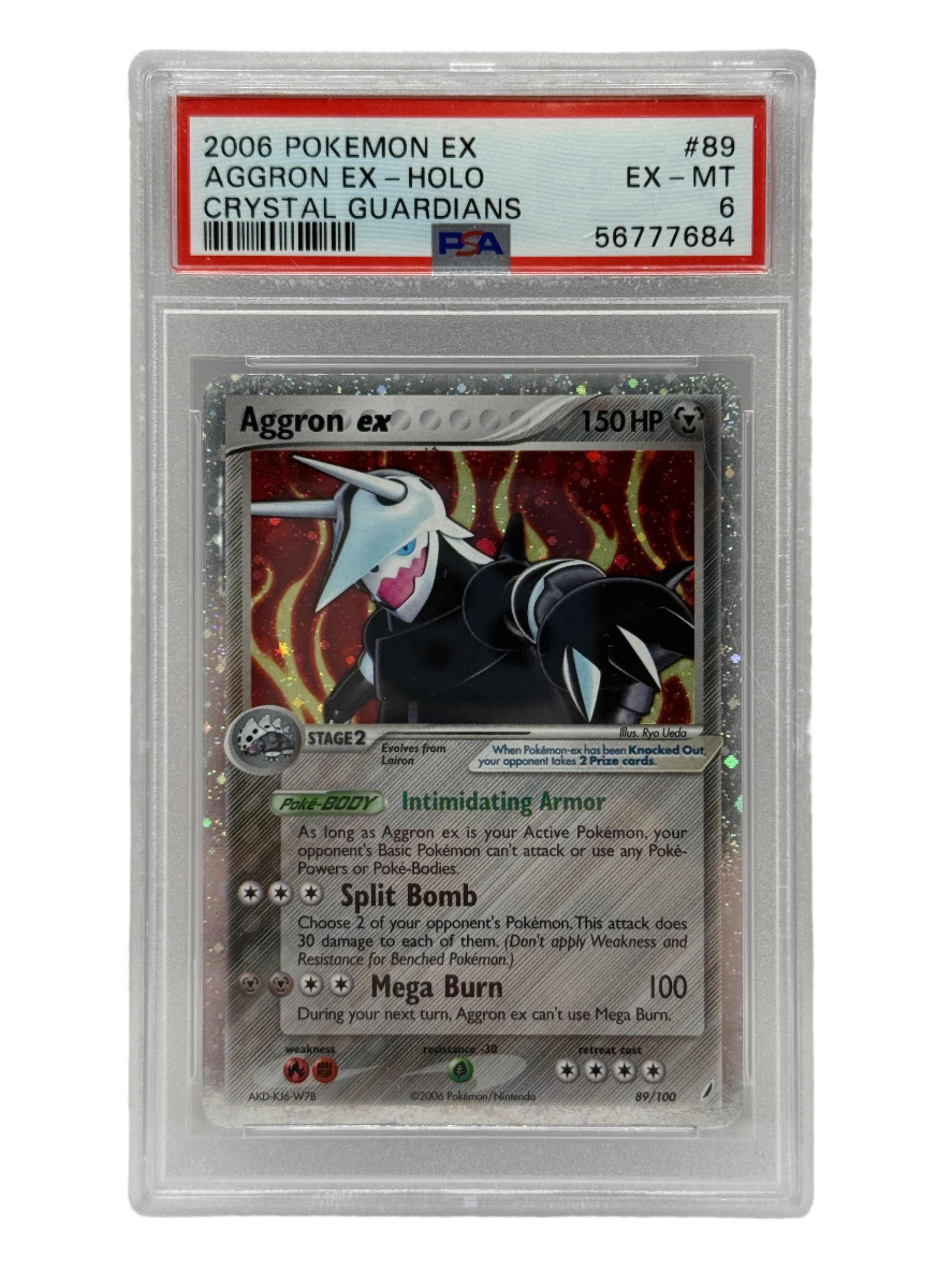 2006 Pokémon Crystal Guardians Aggron Ex Holo 89/100 PSA 6 EX-MT