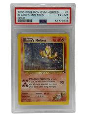 2000 Pokémon Gym Heroes Blaine's Moltres Holo 1/132 PSA 6 EX - MT