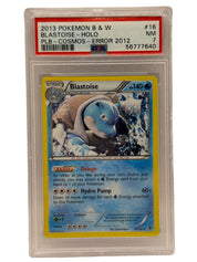 2013 Pokémon Plasma Blast Cosmos Blastoise Holo Error 2012  16/101 PSA 7 NEAR MINT