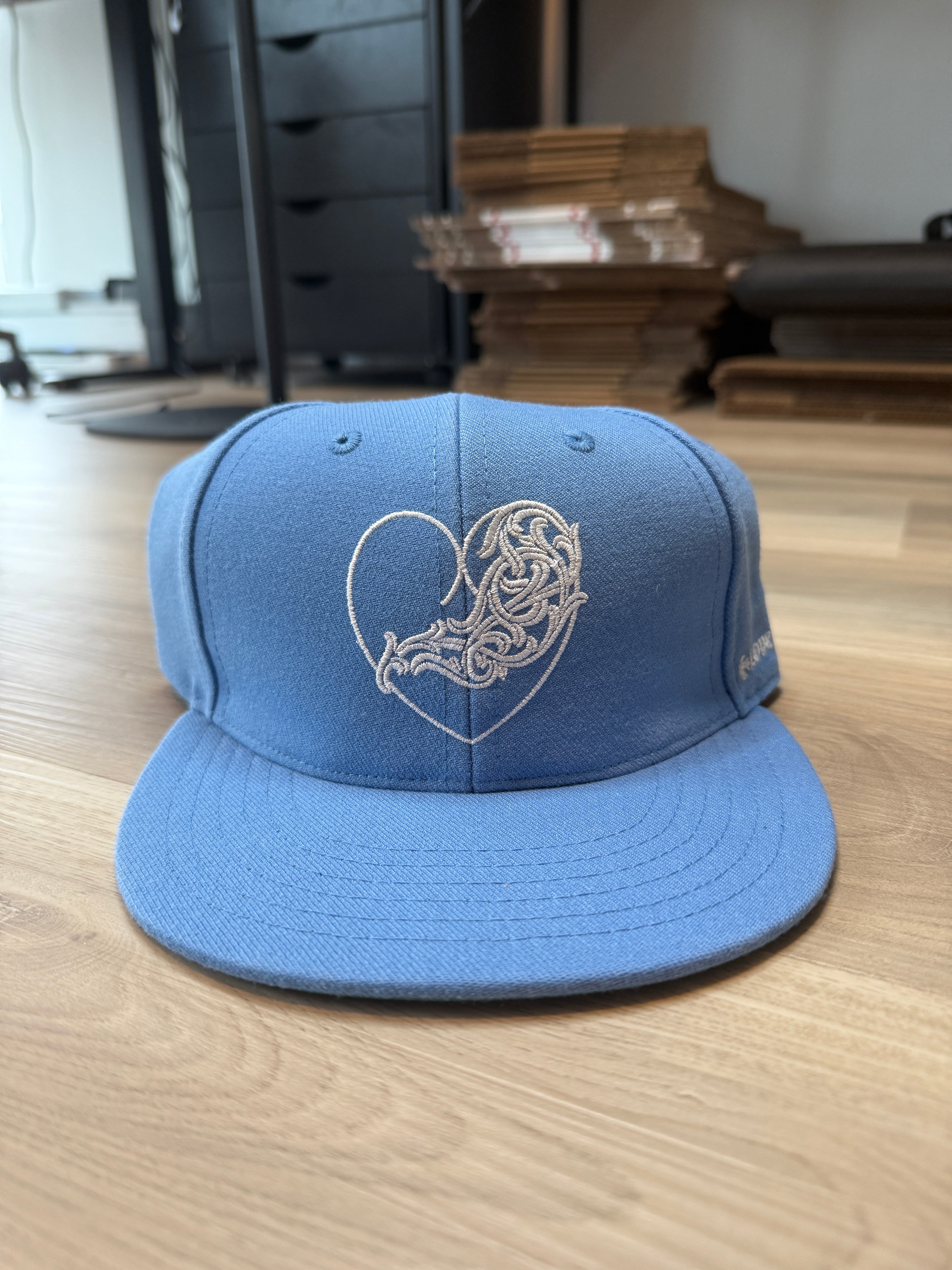 Chrome Hearts Baseball Fitted Hat Blue Viny Heart - Size 7 1/4