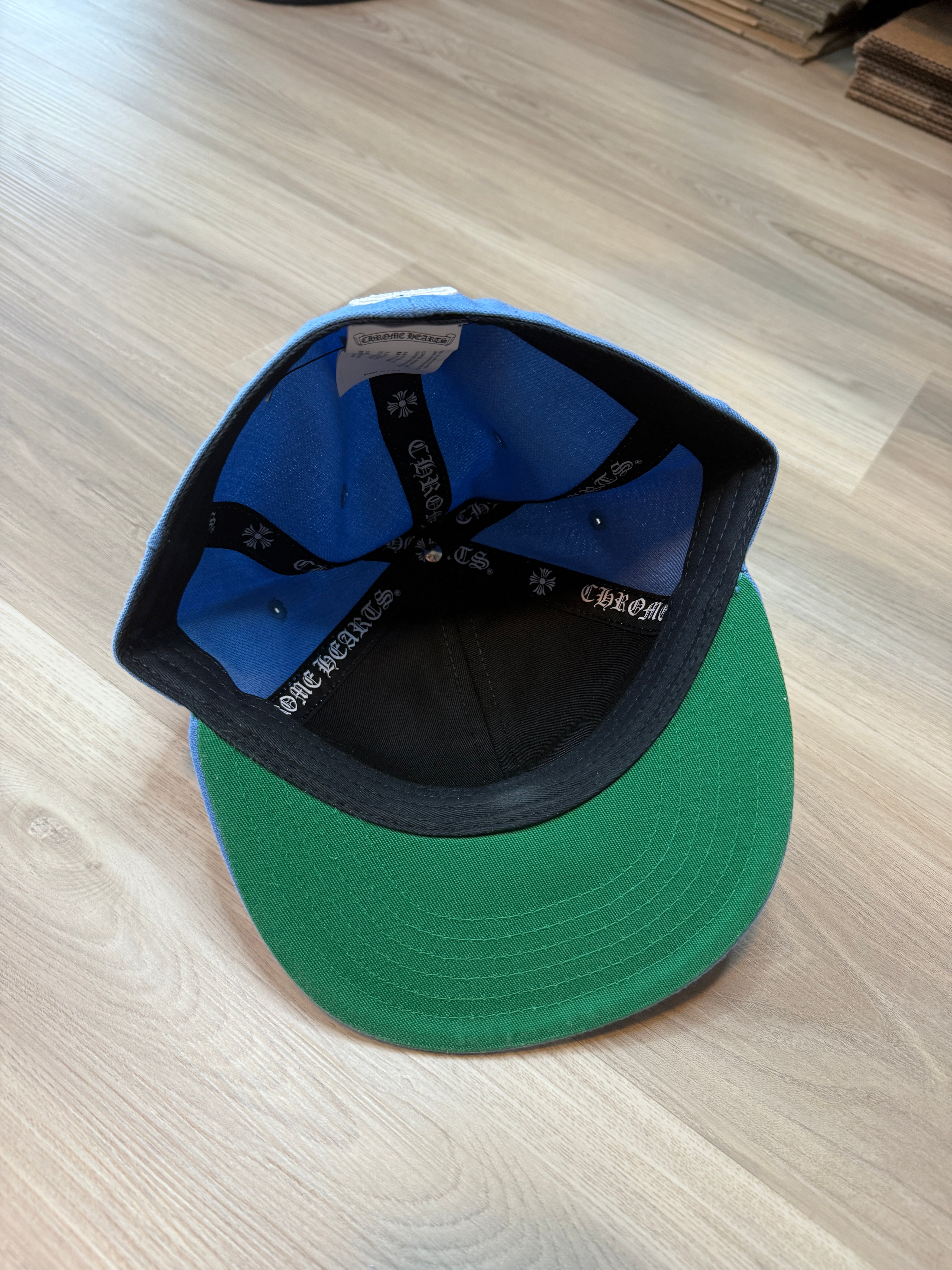 Chrome Hearts Baseball Fitted Hat Blue Viny Heart - Size 7 1/4