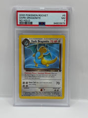 2000 Pokémon Rocket Dark Dragonite ERROR No Holo 5/82 PSA 7 NEAR MINT