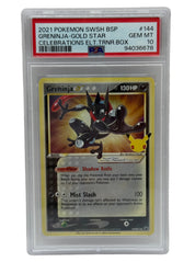2021 Pokémon SWSH Celebrations ETB Greninja Gold Star SWSH144 PSA 10 GEM MINT