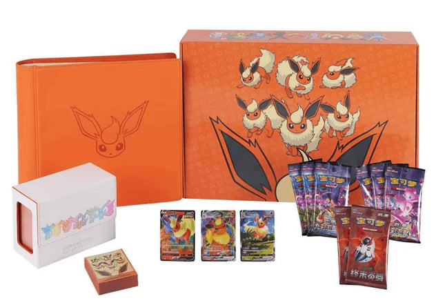 Pokémon TCG: Simplified Chinese Sword & Shield Eevee Advanced Gift Box (CSH3) Vaporeon + Jolteon + Flareon Bundle