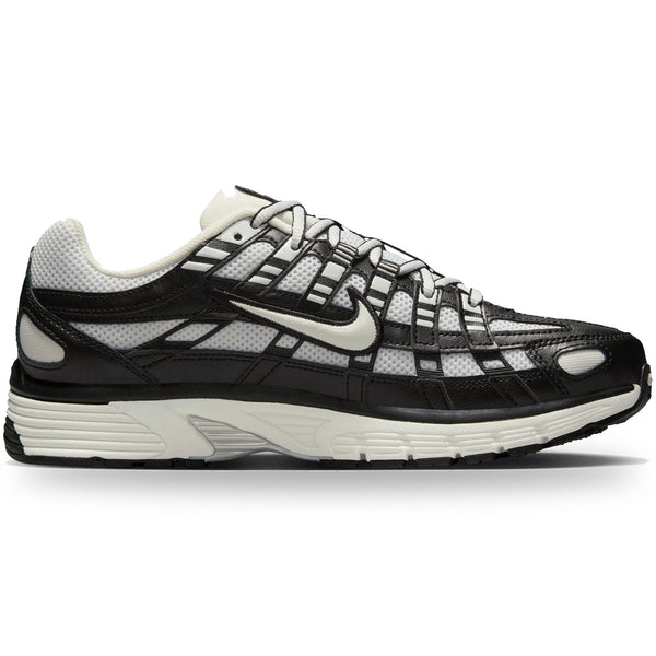 Black and white running shoe on a white background