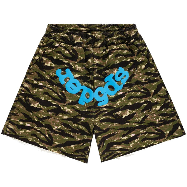 Sp5der OG Web V2 Sweatshort Tiger Camo Blue
