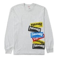 Supreme Thrasher Multi Logo T-shirt a maniche lunghe Grigio Cenere