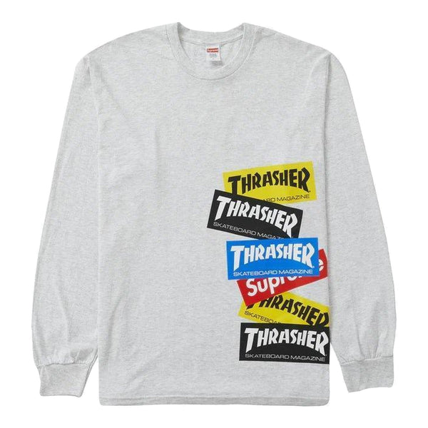 Supreme Thrasher Multi Logo L/S Tee Ash Grey - Supra Sneakers