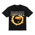 WWY T-shirt nera con stampa a fiamma