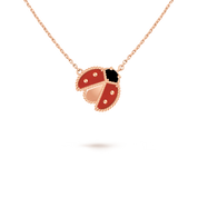 Van Cleef & Arpels Lucky Spring pendant, open wings ladybug 18K rose gold, Carnelian, Onyx