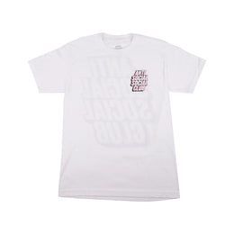 Anti Social Social Club T-shirt Bianca con Stampa a Quadri Rossa