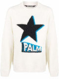 Palm Angels Rockstar maglione in maglia bianco