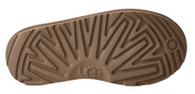 Brown sole of a shoe with 'UGG' branding on a white background