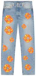 Jeans Levi's The Cotton Wreath con lavaggio chiaro e lacrime offset