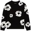 Denim Tears T-shirt a manica lunga in cotone con ghirlanda, Nero