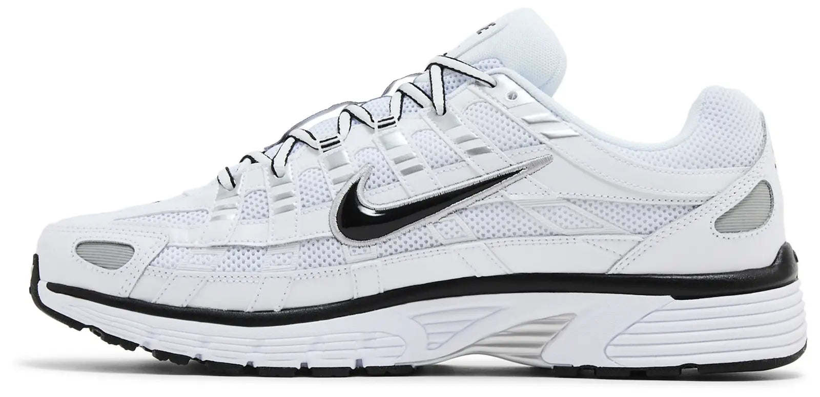 Nike P-6000 White Metallic Silver Black