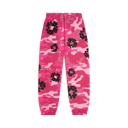 Denim Tears Pantaloni della tuta in felpa con ghirlanda di cotone e stampa mimetica rosa